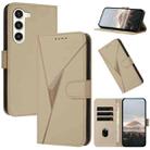 For Samsung Galaxy S23 5G Triangle Pattern Buckle Clasp Leather Phone Case(Gold) - 1