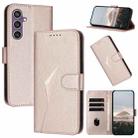 For Samsung Galaxy S23 FE 5G Triangle Pattern Buckle Clasp Leather Phone Case(Rose Gold) - 1