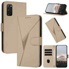 For Samsung Galaxy S20 FE 5G Triangle Pattern Buckle Clasp Leather Phone Case(Gold) - 1