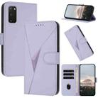 For Samsung Galaxy S20 FE 5G Triangle Pattern Buckle Clasp Leather Phone Case(Light Purple) - 1