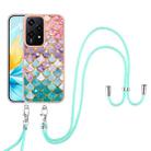 For Honor 200 Lite Global Electroplating Pattern IMD TPU Shockproof Case with Neck Lanyard(Colorful Scales) - 2