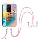 For Honor 200 Lite Global Electroplating Pattern IMD TPU Shockproof Case with Neck Lanyard(Dream Chasing Butterfly) - 2