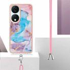 For Honor X7b 4G / 5G Electroplating Pattern IMD TPU Shockproof Case with Neck Lanyard(Milky Way Blue Marble) - 3