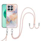 For Honor X8b Electroplating Pattern IMD TPU Shockproof Case with Neck Lanyard(Milky Way White Marble) - 2