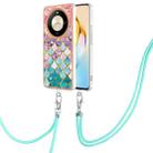 For Honor X9b Electroplating Pattern IMD TPU Shockproof Case with Neck Lanyard(Colorful Scales) - 1