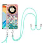 For Honor X9b Electroplating Pattern IMD TPU Shockproof Case with Neck Lanyard(Colorful Scales) - 2