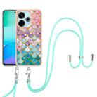 For Redmi 13 4G Electroplating Pattern IMD TPU Shockproof Case with Neck Lanyard(Colorful Scales) - 2