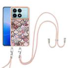 For Xiaomi Poco F6 Pro 5G Electroplating Pattern IMD TPU Shockproof Case with Neck Lanyard(Pink Scales) - 2