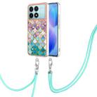 For Xiaomi Poco F6 Pro 5G Electroplating Pattern IMD TPU Shockproof Case with Neck Lanyard(Colorful Scales) - 1