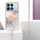 For Xiaomi Poco F6 Pro 5G Electroplating Pattern IMD TPU Shockproof Case with Neck Lanyard(Milky Way White Marble) - 3