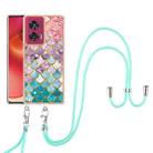 For Motorola Edge 50 Fusion Electroplating Pattern IMD TPU Shockproof Case with Neck Lanyard(Colorful Scales) - 2