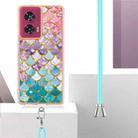 For Motorola Edge 50 Fusion Electroplating Pattern IMD TPU Shockproof Case with Neck Lanyard(Colorful Scales) - 3