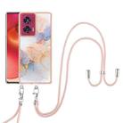 For Motorola Edge 50 Fusion Electroplating Pattern IMD TPU Shockproof Case with Neck Lanyard(Milky Way White Marble) - 2