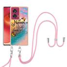 For Motorola Edge 50 Fusion Electroplating Pattern IMD TPU Shockproof Case with Neck Lanyard(Dream Chasing Butterfly) - 2