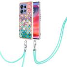 For Motorola Edge 50 Pro Electroplating Pattern IMD TPU Shockproof Case with Neck Lanyard(Colorful Scales) - 1