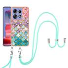 For Motorola Edge 50 Pro Electroplating Pattern IMD TPU Shockproof Case with Neck Lanyard(Colorful Scales) - 2