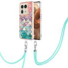 For Motorola Edge 50 Ultra Electroplating Pattern IMD TPU Shockproof Case with Neck Lanyard(Colorful Scales) - 1