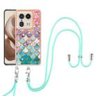 For Motorola Edge 50 Ultra Electroplating Pattern IMD TPU Shockproof Case with Neck Lanyard(Colorful Scales) - 2