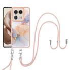 For Motorola Edge 50 Ultra Electroplating Pattern IMD TPU Shockproof Case with Neck Lanyard(Milky Way White Marble) - 2