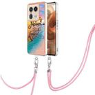 For Motorola Edge 50 Ultra Electroplating Pattern IMD TPU Shockproof Case with Neck Lanyard(Dream Chasing Butterfly) - 1