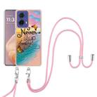 For Motorola Moto G85 Electroplating Pattern IMD TPU Shockproof Case with Neck Lanyard(Dream Chasing Butterfly) - 2