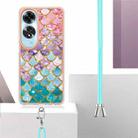 For OPPO A60 Electroplating Pattern IMD TPU Shockproof Case with Neck Lanyard(Colorful Scales) - 3