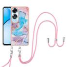 For OPPO A60 Electroplating Pattern IMD TPU Shockproof Case with Neck Lanyard(Milky Way Blue Marble) - 2