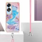 For OPPO A60 Electroplating Pattern IMD TPU Shockproof Case with Neck Lanyard(Milky Way Blue Marble) - 3