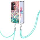 For OPPO Reno11 F 5G Global Electroplating Pattern IMD TPU Shockproof Case with Neck Lanyard(Colorful Scales) - 1