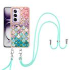 For OPPO Reno12 Pro Global Electroplating Pattern IMD TPU Shockproof Case with Neck Lanyard(Colorful Scales) - 2