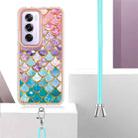 For OPPO Reno12 Pro Global Electroplating Pattern IMD TPU Shockproof Case with Neck Lanyard(Colorful Scales) - 3