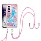 For OPPO Reno12 Pro Global Electroplating Pattern IMD TPU Shockproof Case with Neck Lanyard(Milky Way Blue Marble) - 2
