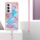 For OPPO Reno12 Pro Global Electroplating Pattern IMD TPU Shockproof Case with Neck Lanyard(Milky Way Blue Marble) - 3