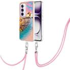 For OPPO Reno12 Pro Global Electroplating Pattern IMD TPU Shockproof Case with Neck Lanyard(Dream Chasing Butterfly) - 1