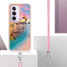 For OPPO Reno12 Pro Global Electroplating Pattern IMD TPU Shockproof Case with Neck Lanyard(Dream Chasing Butterfly) - 3