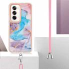 For OPPO Reno12 Global Electroplating Pattern IMD TPU Shockproof Case with Neck Lanyard(Milky Way Blue Marble) - 3