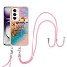 For OPPO Reno12 Global Electroplating Pattern IMD TPU Shockproof Case with Neck Lanyard(Dream Chasing Butterfly) - 2