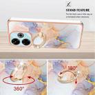 For Redmi 13 4G Electroplating Pattern IMD TPU Shockproof Case with Rhinestone Ring Holder(Milky Way White Marble) - 3