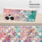 For Xiaomi Poco F6 5G Electroplating Pattern IMD TPU Shockproof Case with Rhinestone Ring Holder(Colorful Scales) - 3