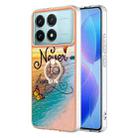 For Xiaomi Poco F6 Pro 5G Electroplating Pattern IMD TPU Shockproof Case with Rhinestone Ring Holder(Dream Chasing Butterfly) - 1