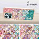 For Honor X6b Electroplating Pattern IMD TPU Shockproof Case with Rhinestone Ring Holder(Colorful Scales) - 3