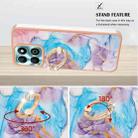 For Honor X6b Electroplating Pattern IMD TPU Shockproof Case with Rhinestone Ring Holder(Milky Way Blue Marble) - 3
