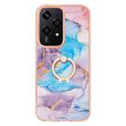 For Honor 200 Lite Global Electroplating Pattern IMD TPU Shockproof Case with Rhinestone Ring Holder(Milky Way Blue Marble) - 2