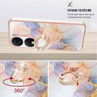 For Honor X7b 4G / 5G Electroplating Pattern IMD TPU Shockproof Case with Rhinestone Ring Holder(Milky Way White Marble) - 3