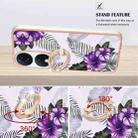 For Honor X7b 4G / 5G Electroplating Pattern IMD TPU Shockproof Case with Rhinestone Ring Holder(Purple Flower) - 3