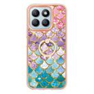 For Honor X8b Electroplating Pattern IMD TPU Shockproof Case with Rhinestone Ring Holder(Colorful Scales) - 2