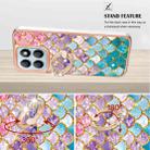 For Honor X8b Electroplating Pattern IMD TPU Shockproof Case with Rhinestone Ring Holder(Colorful Scales) - 3