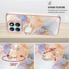 For Honor X8b Electroplating Pattern IMD TPU Shockproof Case with Rhinestone Ring Holder(Milky Way White Marble) - 3