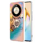 For Honor X9b Electroplating Pattern IMD TPU Shockproof Case with Rhinestone Ring Holder(Dream Chasing Butterfly) - 1