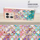 For Motorola Edge 50 Ultra Electroplating Pattern IMD TPU Shockproof Case with Rhinestone Ring Holder(Colorful Scales) - 3